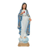 Virgen Maria Sagrado Corazon Figura De Resina Aerografo 29cm