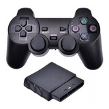 Control Para Playstation2 Dualshock Black Wireless 2.4g