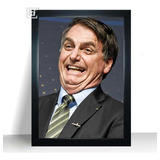 Quadro Do Presidente Jair Bolsonaro Moldura A4 32cm