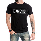 Camiseta Samcro Sons Of Anarchy Soa Frente E Brasão Costas