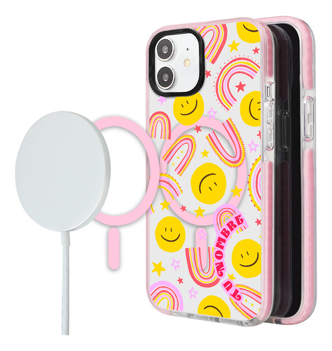 Funda Para iPhone Magsafe Nombre Para Mujer Caritas Feliz