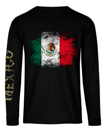 Playera Manga Larga Viva Mexico Septiembre Patrias Mod F