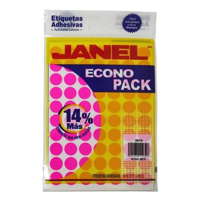Etiquetas Adhesivas Janel Rosa Fluorescente Redonda 19mm | MercadoLibre