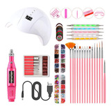 Lámpara Uv Portátil Led Seca Uñas Kit Manicura Uñas...