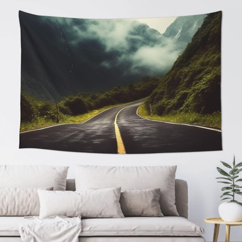 Adanti Deep Mountain Road Print Tapestry Decorative Wall So.