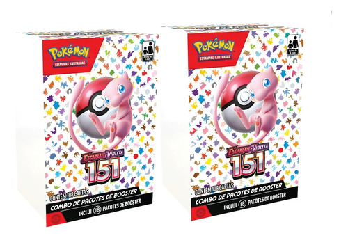 2 Box 18 Boosters Pokémon Escarlate E Violeta Coleção 151