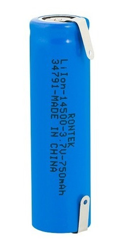 Bateria Recar. Li-ion C/terminais 14500 3,7v 750mah Emb.2pçs