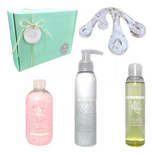 Set Crema Oleo Masajes Box Mujer Rosas N136 Relax Kit Spa