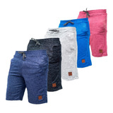 Kit 5 Short Bermuda Moletom Masculino Polo Marine Atacado