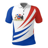 Bandera Chilena Impresión 3d Camisa Polo Neutral Tennis