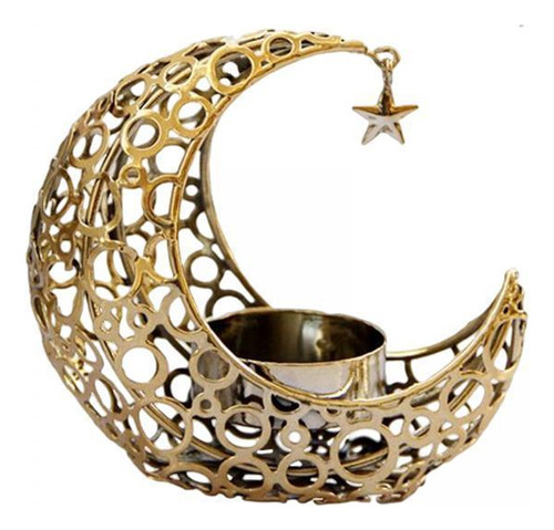 5 Eid Moon Star Candelabro Escritorio Ramadán Dorado