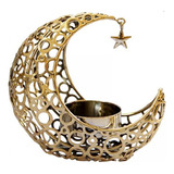 5 Eid Moon Star Candelabro Escritorio Ramadán Dorado