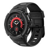 Funda Pulseira Spigen Rugged Armo Para Galaxy Watch5 Pro 45 Mm, Color Negro, 45 Mm De Ancho