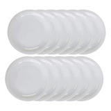 Platos Playos De Porcelana Blancos 25cm Tsuji Caja Pack X 12