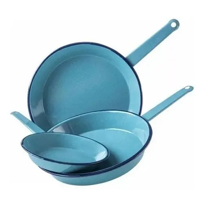 Set De 3 Sartenes De Peltre Color Turquesa, Marca Cinsa | Meses sin interés