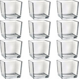 Kit 10 Mini Vasos De Vidro Castiçal Porta Vela De Mesa 300ml Cor Transparente