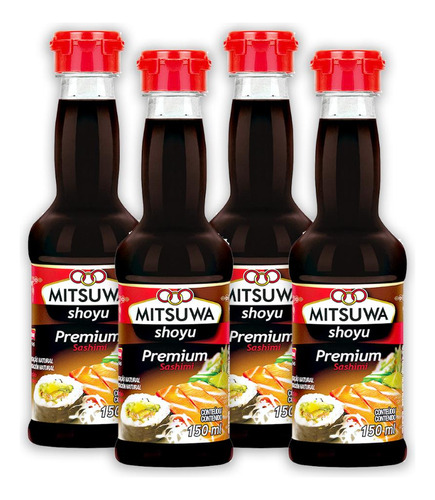 4un Shoyu Premium Mitsuwa 150 Ml Para Comida Japonesa