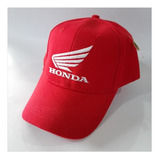 Gorra Honda Bordada Premium Gabardina Roja