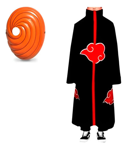 Manto Akatsuki Cosplay Itachi Tobi Naruto + Mascara M39 | MercadoLivre