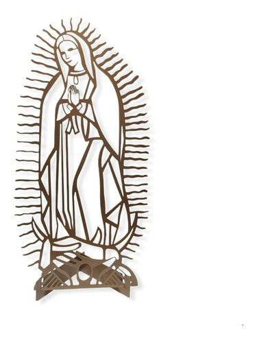 Virgen De Guadalupe Metálica Acabado Tipo Celosia