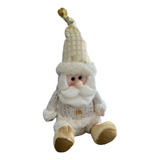 Papai Noel Decoração Natalina Boneco Enfeite Dourado 40 Cm