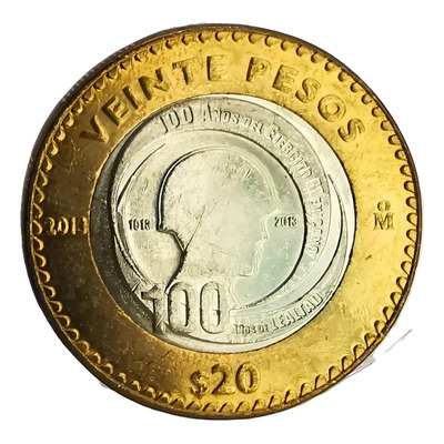 20 Pesos Conmemorativa 100 Años Ejercito Mexicano 2013 | MercadoLibre