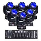 6 Mini Moving Beam Rgbw Head 100w 7gobo Color + Mesa Dmx