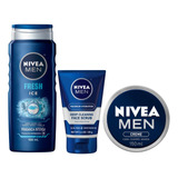 Kit Combo Nivea Men Crema + Limpiador Facial + Jabón Liquido