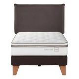 Cama Europea 1,0 Plaza Rosen Classique + Respaldo Maurice