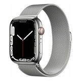 Apple Watch 7 45mm Prata  Aço Inox Garantia Bat 99% S7 Steel