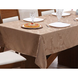 Toalha De Mesa Retangular Grande Jacquard Luxo P/ 12 Lugares