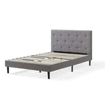 Cama Plegable Nooz Prime Cabecera Capitonada Individual Color S/c Fabricada En Madera