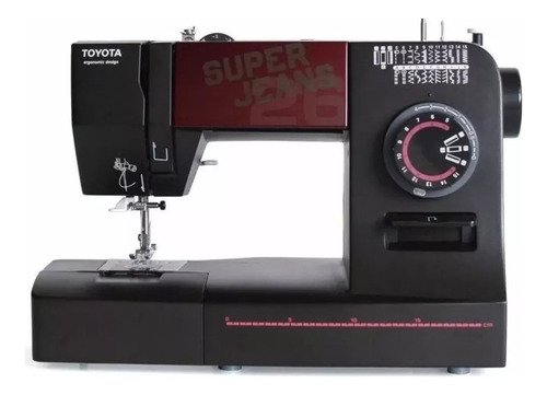 Máquina De Coser Recta Toyota Super Jeans J26 Portable Negra