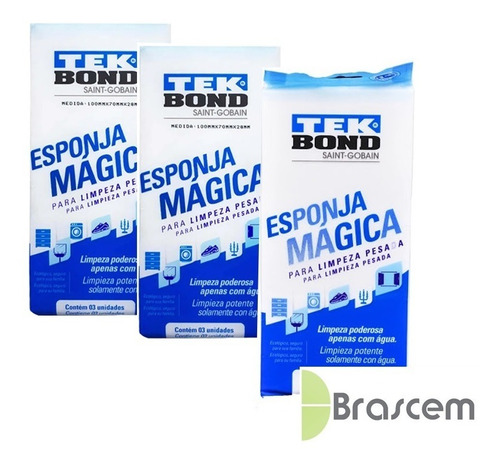 Kit 9 Esponja Mágica Tekbond Limpeza Pesada