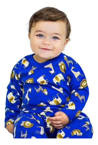 Pijama Infantil Bebe Flanelado Moleton Frio Tamanho P M G 