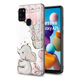 Funda Galaxy A21s Gorgcase Slim Elephant White