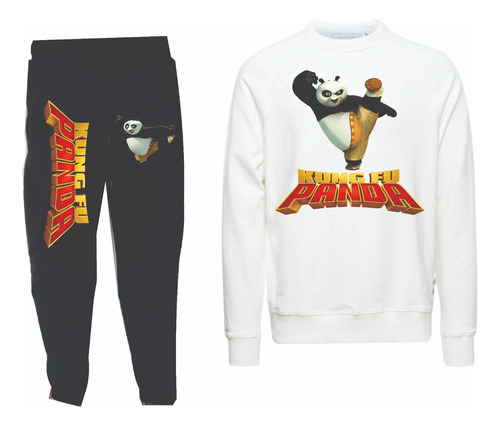 Conjuntos Sudadera Kung Fu Panda Jogger+buzo Niños Adulto Cr