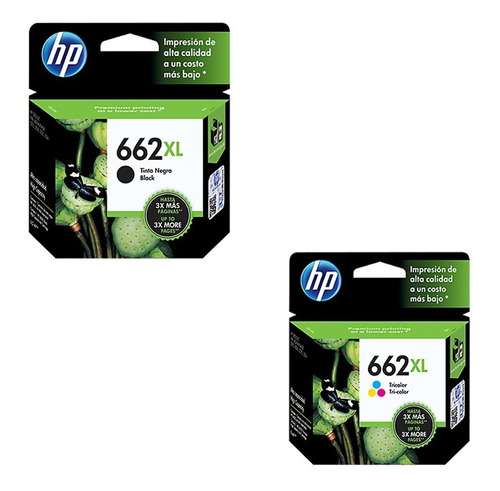 Pack Tinta Hp 662xl Original