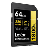 Cartão De Memória 64gb 280mb/s Lexar Uhs-ii Sdxc 1800x