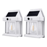 X2 Lampara Solar Aplique Blanco Con Ampolleta Más Sensor