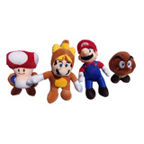  Mario Bros 25cm Pack 4 Pz  Coleccion Peluches 