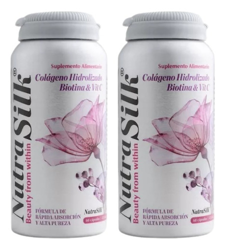 Nutra Silk 2 Frascos Colageno Cabello Y Uñas Dietafitness