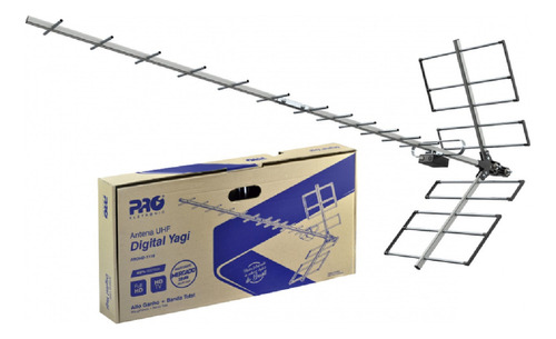 Antena Externa Yagi Digital Amplicada Canais Abertos Uhf