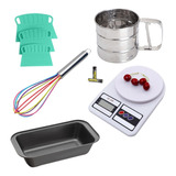 Pack Balanza Cocina + Budinera + Cornet + Tamizador Batidor 