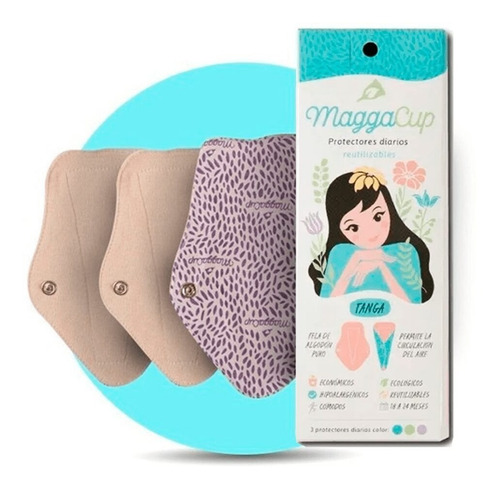 Protector Menstrual De Tela Maggacup Modelo Tanga Pack 3u