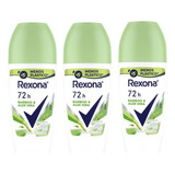 Desodorante Roll-on Rexona 50ml Feminino Bamboo - Kit C/3un