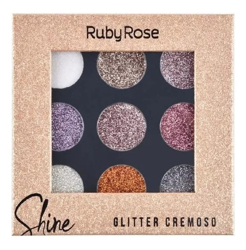 Paleta De Sombra Glitter Cremoso Shine Ruby Rose 