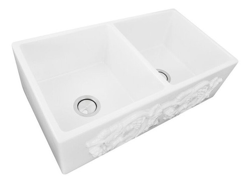 Tarja Nantucket Sinks Farmhouse Blanca C/dibujo De Uvas