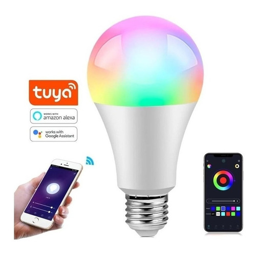 Bombillo Led Inteligente Luces Rgb Wifi App Tuya Alexa Googl