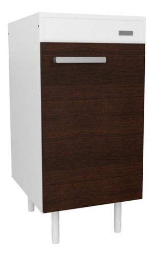 Alacena O Bajo Mesada Cocina Modulo 1 Puerta Wengue 10173 Color 10173 - Blanco Frente Chocolate (wengue)